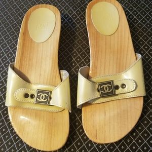 Authentic CHANEL Wooden Clogs